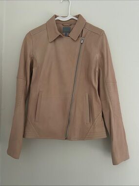 Athleta Salt Flap Leather Asymmetrical Zip Jacket